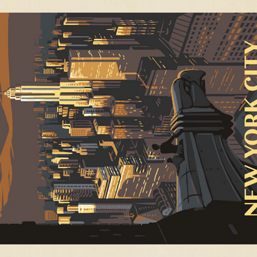 Darstellung des Puzzle Motivs New York City: Eagle's View, Vintage Poster 100 Puzzle 3D Modell