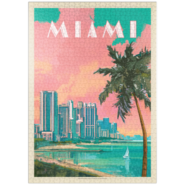 Darstellung des Puzzle Motivs puzzleplate Miami, FL: South Beach, Vintage Poster 1000 Puzzle