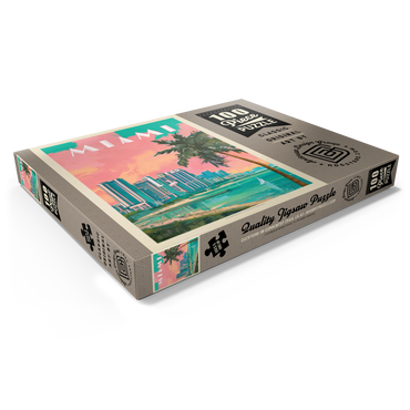 Darstellung des Puzzle Motivs Miami, FL: South Beach, Vintage Poster 100 Puzzle Schachtel Ansicht1