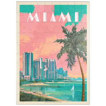 Darstellung des Puzzle Motivs puzzleplate Miami, FL: South Beach, Vintage Poster 100 Puzzle