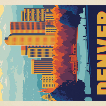 Darstellung des Puzzle Motivs Denver, Colorado: City Park, Vintage Poster 1000 Puzzle 3D Modell