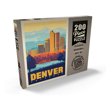 Darstellung des Puzzle Motivs Denver, Colorado: City Park, Vintage Poster 200 Puzzle Schachtel Ansicht2