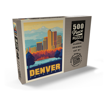 Darstellung des Puzzle Motivs Denver, Colorado: City Park, Vintage Poster 500 Puzzle Schachtel Ansicht2