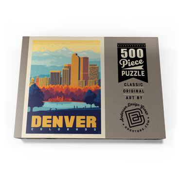 Darstellung des Puzzle Motivs Denver, Colorado: City Park, Vintage Poster 500 Puzzle Schachtel Ansicht3