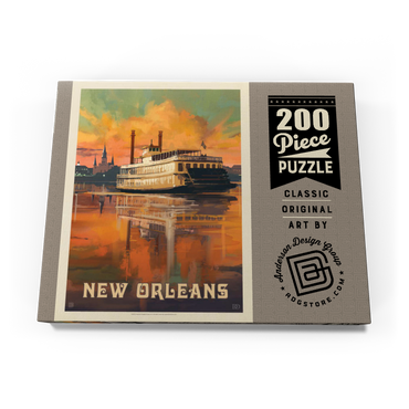 Darstellung des Puzzle Motivs New Orleans: Riverboat, Vintage Poster 200 Puzzle Schachtel Ansicht3