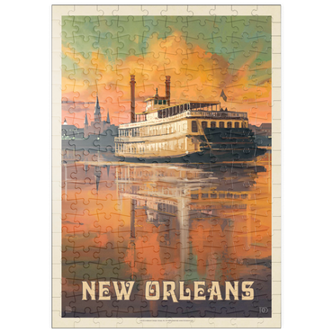 Darstellung des Puzzle Motivs puzzleplate New Orleans: Riverboat, Vintage Poster 200 Puzzle