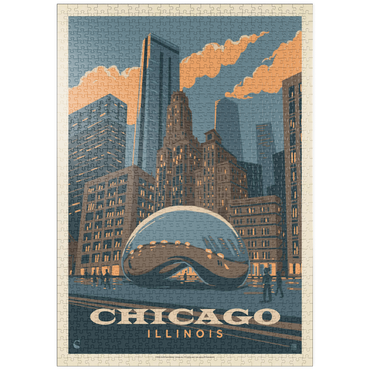 Darstellung des Puzzle Motivs puzzleplate Chicago, IL: Magic Bean, Vintage Poster 1000 Puzzle