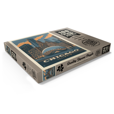 Darstellung des Puzzle Motivs Chicago, IL: Magic Bean, Vintage Poster 100 Puzzle Schachtel Ansicht1