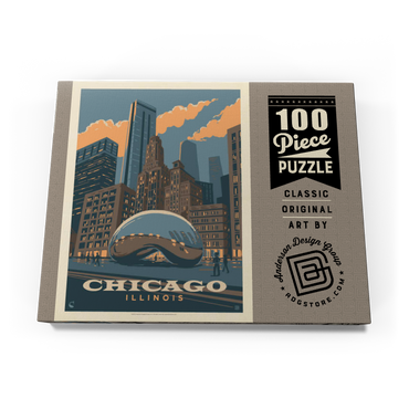 Darstellung des Puzzle Motivs Chicago, IL: Magic Bean, Vintage Poster 100 Puzzle Schachtel Ansicht3