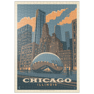 Darstellung des Puzzle Motivs puzzleplate Chicago, IL: Magic Bean, Vintage Poster 500 Puzzle
