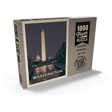 Darstellung des Puzzle Motivs Washington DC: Reflections Of Freedom, Vintage Poster 1000 Puzzle Schachtel Ansicht2