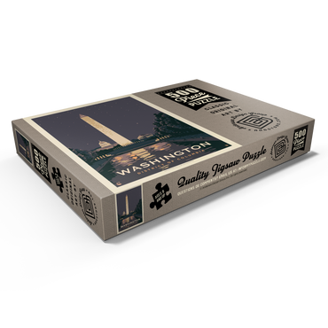 Darstellung des Puzzle Motivs Washington DC: Reflections Of Freedom, Vintage Poster 500 Puzzle Schachtel Ansicht1