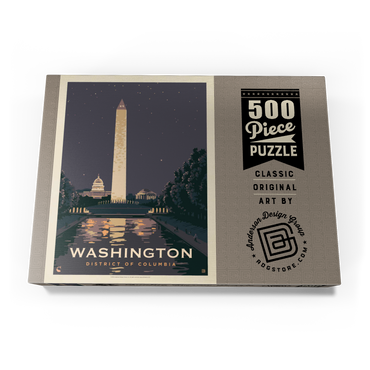 Darstellung des Puzzle Motivs Washington DC: Reflections Of Freedom, Vintage Poster 500 Puzzle Schachtel Ansicht3