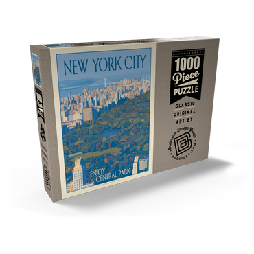 Darstellung des Puzzle Motivs New York City: Enjoy Central Park, Vintage Poster 1000 Puzzle Schachtel Ansicht2