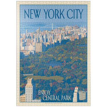 Darstellung des Puzzle Motivs puzzleplate New York City: Enjoy Central Park, Vintage Poster 1000 Puzzle