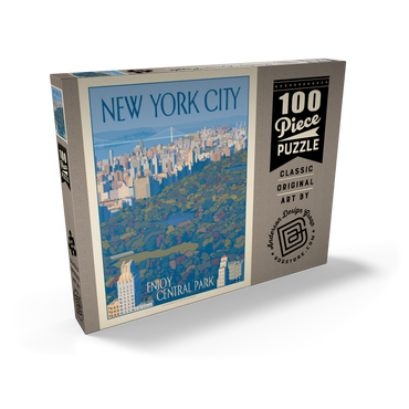 Darstellung des Puzzle Motivs New York City: Enjoy Central Park, Vintage Poster 100 Puzzle Schachtel Ansicht2