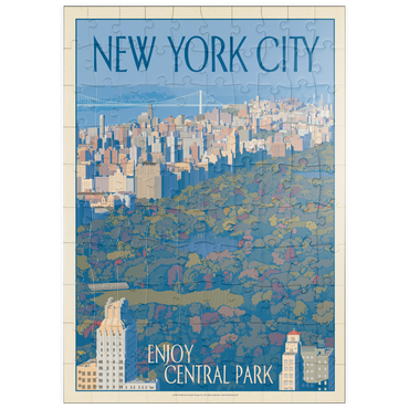 Darstellung des Puzzle Motivs puzzleplate New York City: Enjoy Central Park, Vintage Poster 100 Puzzle
