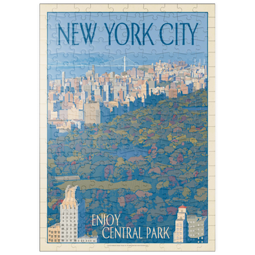Darstellung des Puzzle Motivs puzzleplate New York City: Enjoy Central Park, Vintage Poster 200 Puzzle