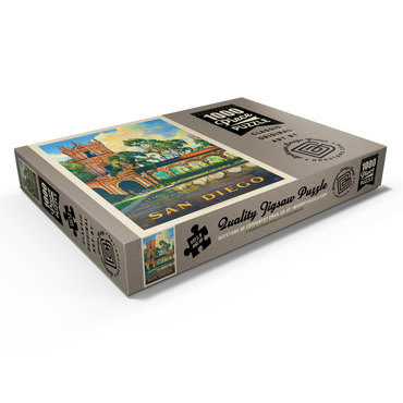 Darstellung des Puzzle Motivs San Diego, CA: Balboa Park, Vintage Poster 1000 Puzzle Schachtel Ansicht1