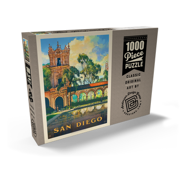 Darstellung des Puzzle Motivs San Diego, CA: Balboa Park, Vintage Poster 1000 Puzzle Schachtel Ansicht2