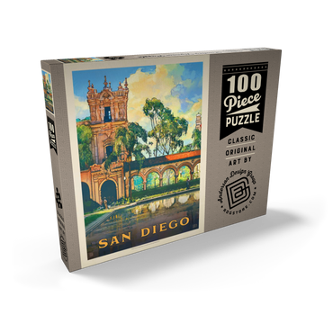 Darstellung des Puzzle Motivs San Diego, CA: Balboa Park, Vintage Poster 100 Puzzle Schachtel Ansicht2