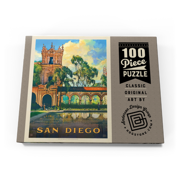 Darstellung des Puzzle Motivs San Diego, CA: Balboa Park, Vintage Poster 100 Puzzle Schachtel Ansicht3
