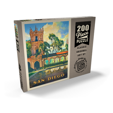 Darstellung des Puzzle Motivs San Diego, CA: Balboa Park, Vintage Poster 200 Puzzle Schachtel Ansicht2