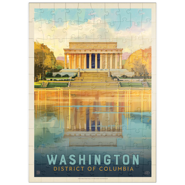 Darstellung des Puzzle Motivs puzzleplate Washington, DC: Lincoln Memorial, Vintage Poster 100 Puzzle