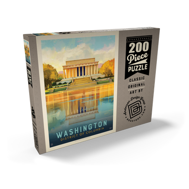 Darstellung des Puzzle Motivs Washington, DC: Lincoln Memorial, Vintage Poster 200 Puzzle Schachtel Ansicht2