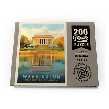 Darstellung des Puzzle Motivs Washington, DC: Lincoln Memorial, Vintage Poster 200 Puzzle Schachtel Ansicht3
