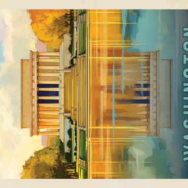 Darstellung des Puzzle Motivs Washington, DC: Lincoln Memorial, Vintage Poster 200 Puzzle 3D Modell