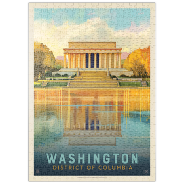Darstellung des Puzzle Motivs puzzleplate Washington, DC: Lincoln Memorial, Vintage Poster 500 Puzzle