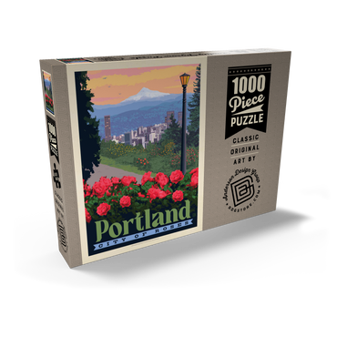 Darstellung des Puzzle Motivs Portland, Oregon: City Of Roses, Vintage Poster 1000 Puzzle Schachtel Ansicht2
