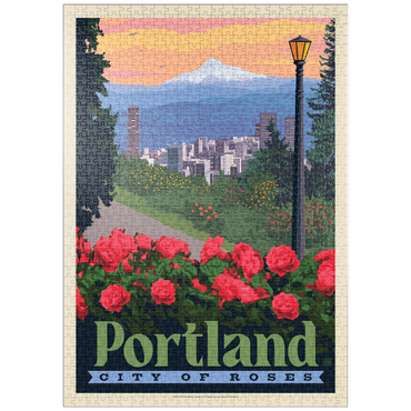 Darstellung des Puzzle Motivs puzzleplate Portland, Oregon: City Of Roses, Vintage Poster 1000 Puzzle