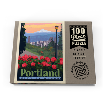 Darstellung des Puzzle Motivs Portland, Oregon: City Of Roses, Vintage Poster 100 Puzzle Schachtel Ansicht3