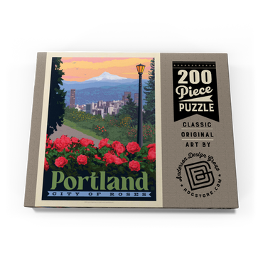 Darstellung des Puzzle Motivs Portland, Oregon: City Of Roses, Vintage Poster 200 Puzzle Schachtel Ansicht3
