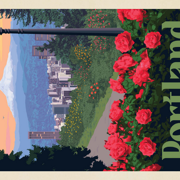 Darstellung des Puzzle Motivs Portland, Oregon: City Of Roses, Vintage Poster 200 Puzzle 3D Modell