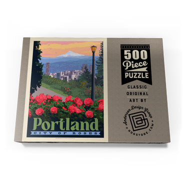 Darstellung des Puzzle Motivs Portland, Oregon: City Of Roses, Vintage Poster 500 Puzzle Schachtel Ansicht3