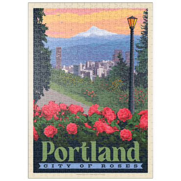 Darstellung des Puzzle Motivs puzzleplate Portland, Oregon: City Of Roses, Vintage Poster 500 Puzzle