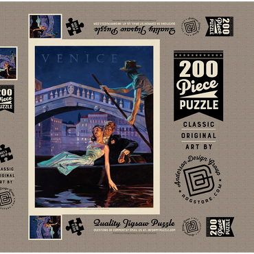 Darstellung des Puzzle Motivs Italy: An Evening in Venice, Vintage Poster 200 Puzzle Schachtel 3D Modell