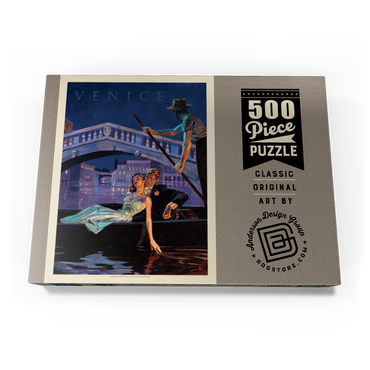 Darstellung des Puzzle Motivs Italy: An Evening in Venice, Vintage Poster 500 Puzzle Schachtel Ansicht3