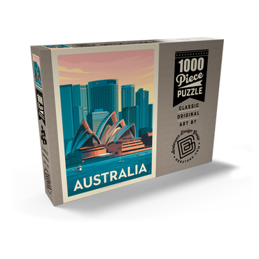 Darstellung des Puzzle Motivs Australia: Sydney Skyline, Vintage Poster 1000 Puzzle Schachtel Ansicht2