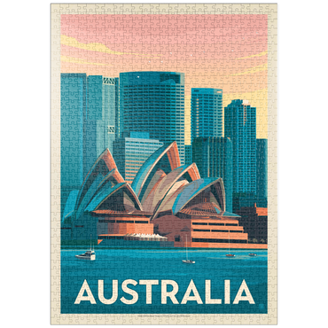 Darstellung des Puzzle Motivs puzzleplate Australia: Sydney Skyline, Vintage Poster 1000 Puzzle