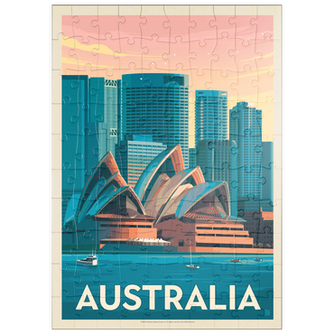 Darstellung des Puzzle Motivs puzzleplate Australia: Sydney Skyline, Vintage Poster 100 Puzzle