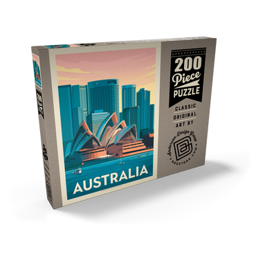 Darstellung des Puzzle Motivs Australia: Sydney Skyline, Vintage Poster 200 Puzzle Schachtel Ansicht2