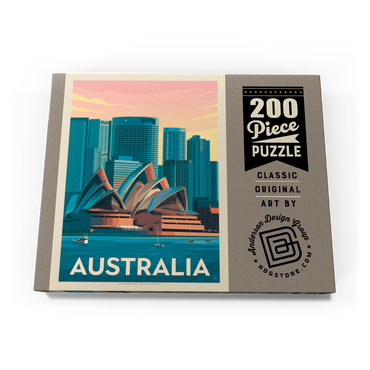 Darstellung des Puzzle Motivs Australia: Sydney Skyline, Vintage Poster 200 Puzzle Schachtel Ansicht3