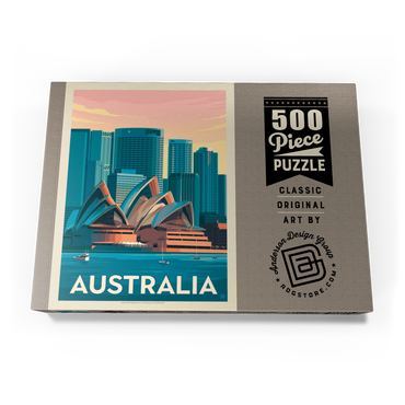 Darstellung des Puzzle Motivs Australia: Sydney Skyline, Vintage Poster 500 Puzzle Schachtel Ansicht3