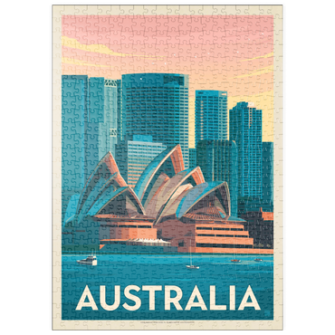 Darstellung des Puzzle Motivs puzzleplate Australia: Sydney Skyline, Vintage Poster 500 Puzzle