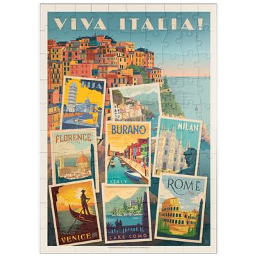 Darstellung des Puzzle Motivs puzzleplate Italy: Viva Italia! Collage, Vintage Poster 100 Puzzle