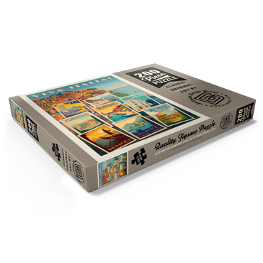 Darstellung des Puzzle Motivs Italy: Viva Italia! Collage, Vintage Poster 200 Puzzle Schachtel Ansicht1